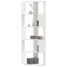   vidaXL 5 szintes fehér szerelt fa sarok könyvespolc 50 x 50 x 179 cm