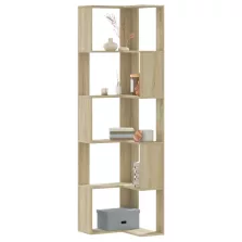   vidaXL 5 szintes sonoma tölgy szerelt fa sarok könyvespolc 50x50x179cm