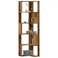   vidaXL 5 szintes antik fa szerelt fa sarok könyvespolc 50 x 50 x 179cm