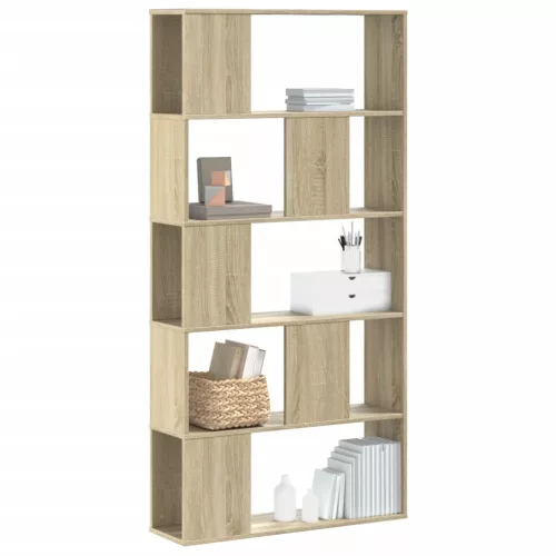 vidaXL 5 szintes sonoma tölgy színű fa könyvespolc 80,5x23,5x162,5 cm