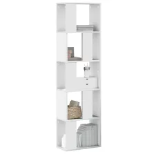   vidaXL 5 szintes fehér szerelt fa könyvespolc 45 x 23,5 x 162,5 cm