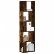   vidaXL 5 szintes füstös tölgy szerelt fa könyvespolc 45x23,5x162,5 cm