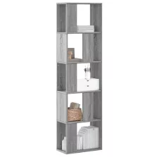   vidaXL 5 szintes szürke sonoma szerelt fa könyvespolc 45x23,5x162,5 cm