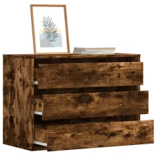   vidaXL füstös tölgy színű szerelt fa fiókos sarokszekrény 80x41x58 cm
