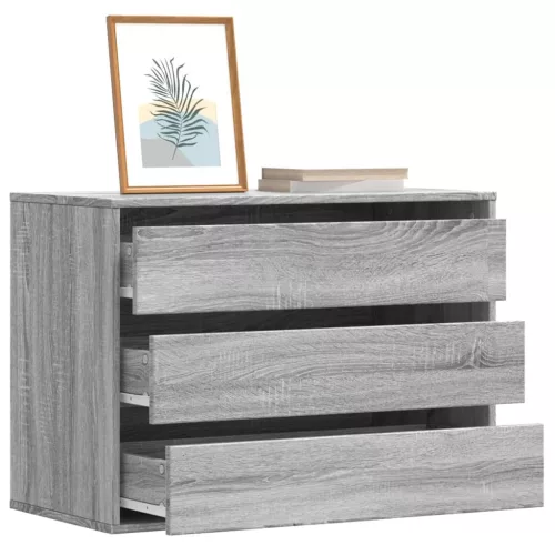 vidaXL szürke sonoma színű szerelt fa fiókos sarokszekrény 80x41x58 cm
