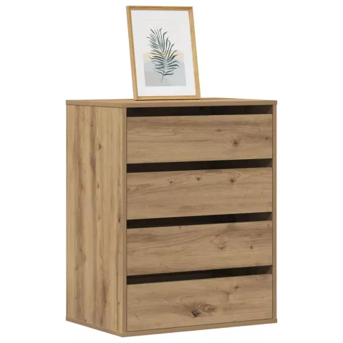 vidaXL kézműves tölgy szerelt fa fiókos sarokszekrény 60 x 41 x 76 cm