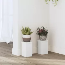   vidaXL 2 db fehér szerelt fa növénytartó állvány 10 x 10 x 18 cm