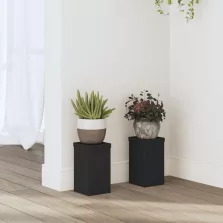   vidaXL 2 db fekete szerelt fa növénytartó állvány 10 x 10 x 18 cm
