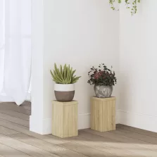  vidaXL 2 db sonoma tölgy szerelt fa növénytartó állvány 10 x 10 x 18cm