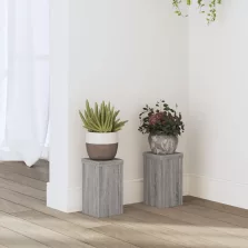   vidaXL 2 db szürke sonoma szerelt fa növénytartó állvány 10x10x18 cm