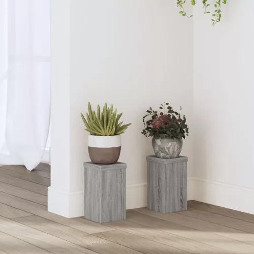 vidaXL 2 db szürke sonoma szerelt fa növénytartó állvány 10x10x18 cm