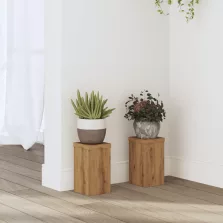   vidaXL 2 db kézműves tölgy szerelt fa növénytartó állvány 10x10x18 cm