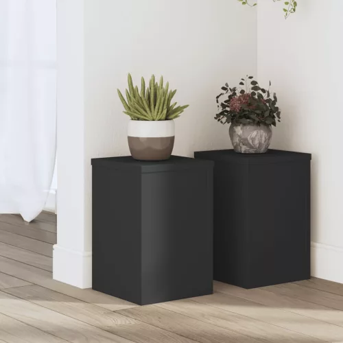 vidaXL 2 db fekete szerelt fa növénytartó állvány 20 x 20 x 30 cm