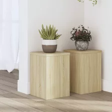   vidaXL 2 db sonoma tölgy szerelt fa növénytartó állvány 20 x 20 x 30cm