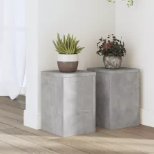   vidaXL 2 db betonszürke szerelt fa növénytartó állvány 20 x 20 x 30 cm