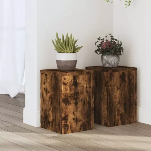 vidaXL 2 db füstös tölgy szerelt fa növénytartó állvány 20 x 20 x 30cm