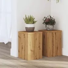   vidaXL 2 db kézműves tölgy szerelt fa növénytartó állvány 20x20x30 cm