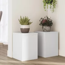   vidaXL 2 db fehér szerelt fa növénytartó állvány 25 x 25 x 35 cm