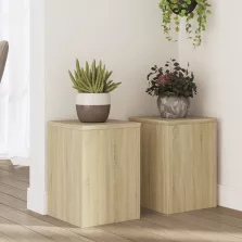   vidaXL 2 db sonoma tölgy szerelt fa növénytartó állvány 25 x 25 x 35cm