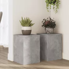   vidaXL 2 db betonszürke szerelt fa növénytartó állvány 25 x 25 x 35 cm