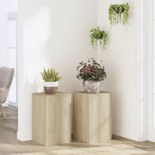   vidaXL 2 db sonoma tölgy szerelt fa növénytartó állvány 30x30x50 cm