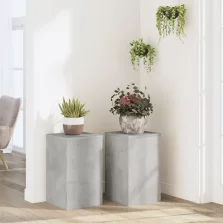   vidaXL 2 db betonszürke szerelt fa növénytartó állvány 30 x 30 x 50 cm