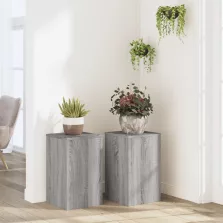  vidaXL 2 db szürke sonoma szerelt fa növénytartó állvány 30x30x50 cm