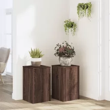   vidaXL 2 db barna tölgy szerelt fa növénytartó állvány 30 x 30 x 50 cm