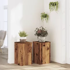   vidaXL 2 db antik fa színű szerelt fa növénytartó állvány 30x30x50 cm