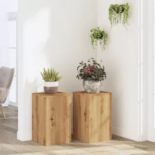   vidaXL 2 db kézműves tölgy szerelt fa növénytartó állvány 30x30x50 cm