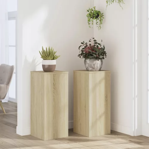 vidaXL 2 db sonoma tölgy szerelt fa növénytartó állvány 30x30x70 cm