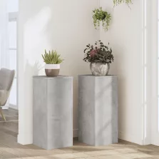   vidaXL 2 db betonszürke szerelt fa növénytartó állvány 30 x 30 x 70 cm