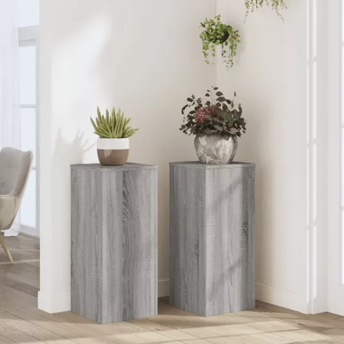 vidaXL 2 db szürke sonoma szerelt fa növénytartó állvány 30x30x70 cm