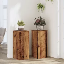   vidaXL 2 db antik fa színű szerelt fa növénytartó állvány 30x30x70 cm