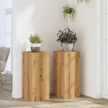   vidaXL 2 db kézműves tölgy szerelt fa növénytartó állvány 30x30x70 cm