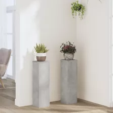   vidaXL 2 db betonszürke szerelt fa növénytartó állvány 17 x 17 x 60 cm