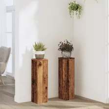   vidaXL 2 db antik fa színű szerelt fa növénytartó állvány 17x17x60 cm