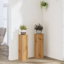   vidaXL 2 db kézműves tölgy szerelt fa növénytartó állvány 17x17x60 cm