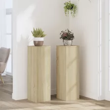  vidaXL 2 db sonoma tölgy szerelt fa növénytartó állvány 25 x 25 x 80cm