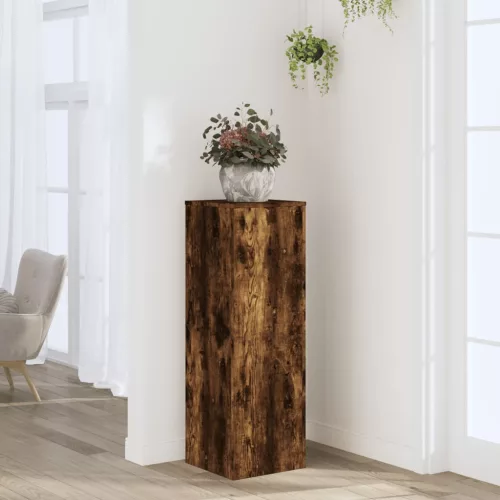 vidaXL füstös tölgy színű szerelt fa növényállvány 33 x 33 x 100 cm