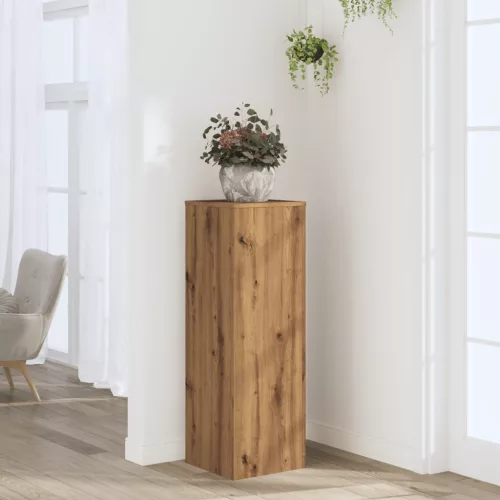 vidaXL kézműves tölgy színű szerelt fa növényállvány 33 x 33 x 100 cm
