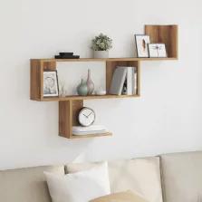   vidaXL kézműves tölgy színű szerelt fa fali polc 100 x 15 x 70 cm