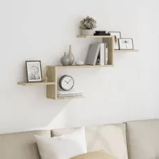   vidaXL sonoma tölgy színű szerelt fa fali polc 104 x 15 x 49 cm