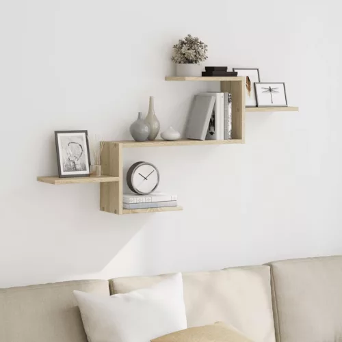 vidaXL sonoma tölgy színű szerelt fa fali polc 104 x 15 x 49 cm