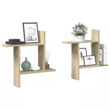   vidaXL 2 db sonoma tölgy színű szerelt fa fali polc 50 x 12 x 50 cm