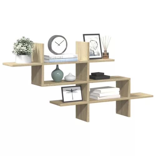 vidaXL sonoma tölgy színű szerelt fa fali polc 124,5 x 18 x 60,5 cm