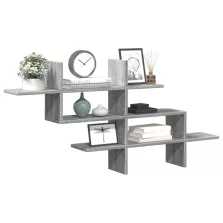   vidaXL szürke sonoma színű szerelt fa fali polc 124,5 x 18 x 60,5 cm