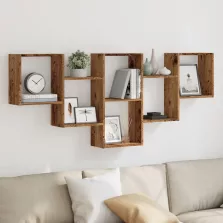   vidaXL antik fa színű szerelt fa fali polc 159 x 18 x 66 cm