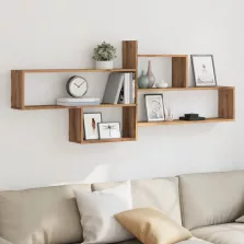   vidaXL kézműves tölgy színű szerelt fa fali polc 167,5 x 18 x 68 cm