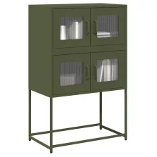 vidaXL Highboard olívazöld 68x39x107 cm Acél